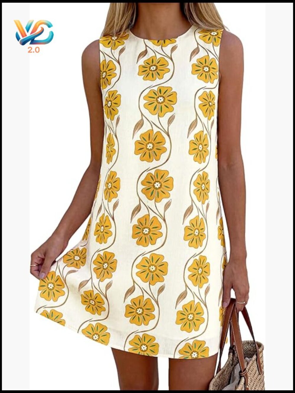 Sundress for Women Summer 2026 Floral A Line Short Party Dress Beach Vacation
